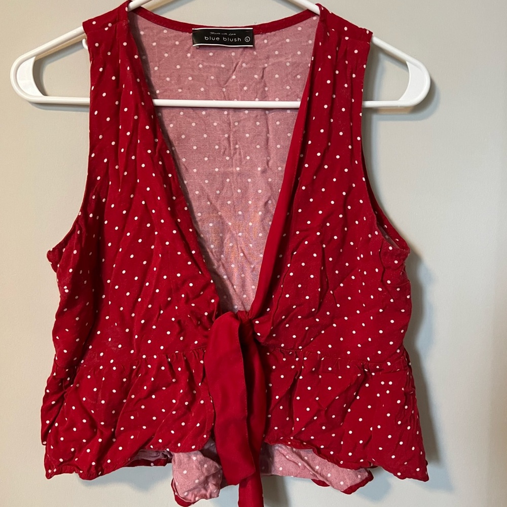 Red Polka dot plunge tank